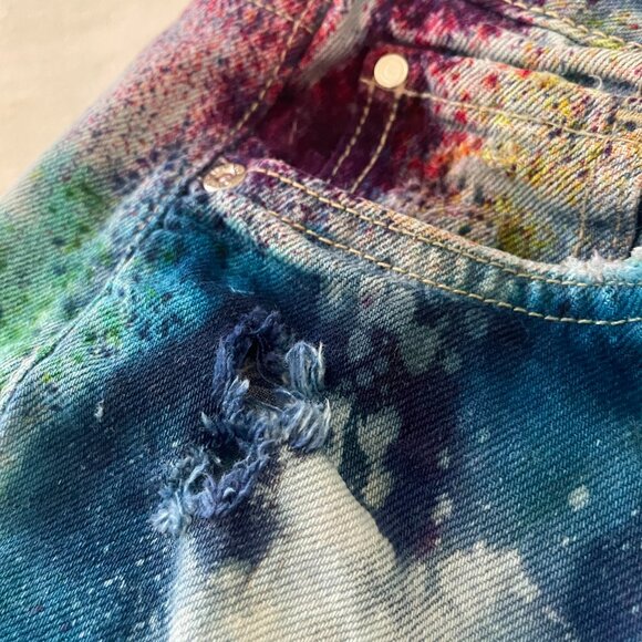 Free Speech Jeanies – Abstract Expressionist Size 8 Boyfriend style - Picture 11 of 16